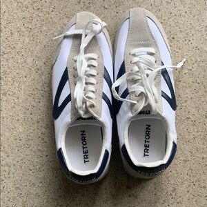 Tretorn White and Blue Sneakers